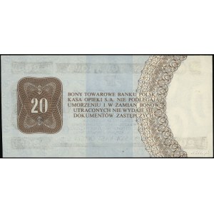 bon na 20 dolarów 1.10.1979, seria HH, numeracja 260505...