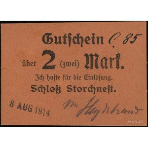 Osieczna, Schloß Storchnest, 2 marki 8.08.1914, seria C...