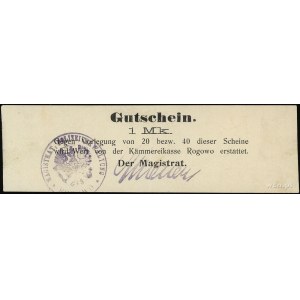 Rogowo, 1 marka (1914), podpis faksymilowy wykonany ste...