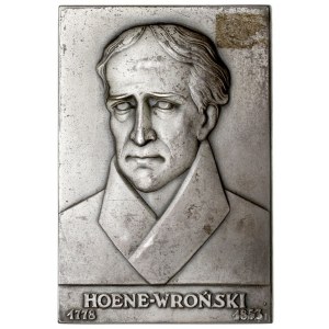 Hoene-Wroński, plakieta sygnowana J AUMILLER 1928 r, sr...