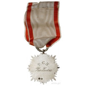 Odznaka Honorowa PCK -I stopień, srebro 37 x 37 mm, ema...