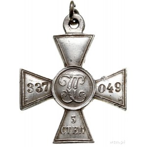 Krzyż św. Jerzego, 3 stopień, biały metal 34 x 34 mm, n...
