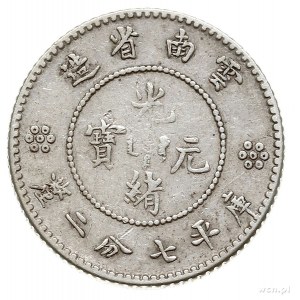 Yunnan- prowincja, 10 centów 1908, srebro 2.60 g, Kann ...