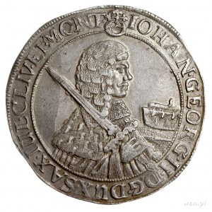 Jan Jerzy II 1656-1680, talar 1663 CR, Drezno, srebro 2...