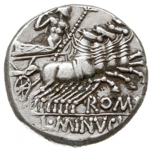 denar, Rzym, Aw: Głowa Romy w hełmie w prawo, Rw: Jowis...