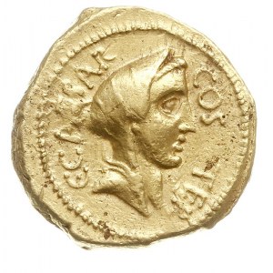 aureus, Rzym, Aw: Głowa kobiety w chuście w prawo, woko...