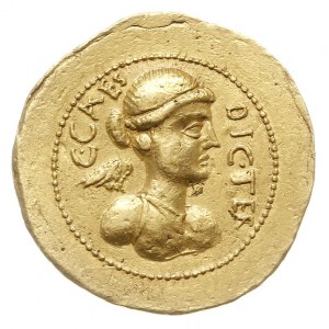 aureus, Rzym, Aw: Popiersie Wiktorii w prawo, z lewej C...