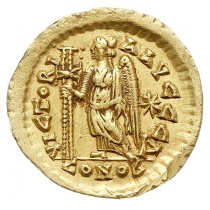 solidus 462-468, Konstantynopol, oficyna Δ, Aw: Popiers...