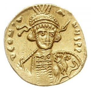 solidus 674-681, Konstantynopol, Aw: Popiersie Konstant...