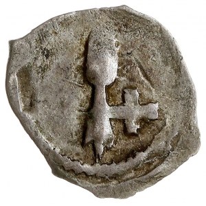 denar 1413-1430, Aw: Kolumny Gedymina, Rw: Grot włóczni...