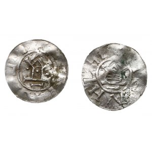 Saksonia, Otto III, zestaw denarów typu OAP, razem 2 sz...