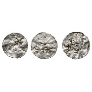 zestaw denarów z XI w. z czasów Konrada II i Henryka II...