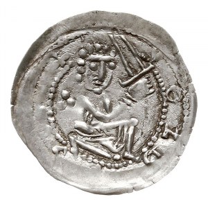 denar jednostronny z lat 1239-1249, mennica Gniezna; Ry...