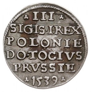 trojak 1539, Elbląg, Iger E.39.1.d (R2), patyna
