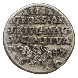 trojak 1547, Wilno, Iger V.47.1.b (R5), Ivanauskas 8SA3...
