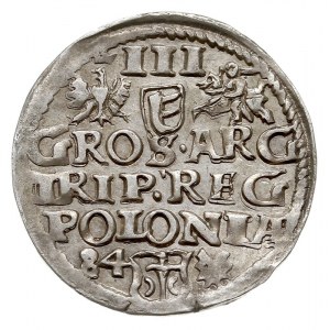 trojak 1584, Poznań, odmiana z małą głową króla, Iger P...