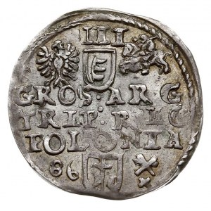trojak 1586, Poznań, Iger P.86.2.f (R1), rzadki w tym s...