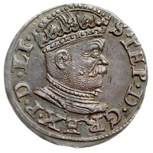 trojak 1586, Ryga, odmiana z małą głową króla, Iger R.8...