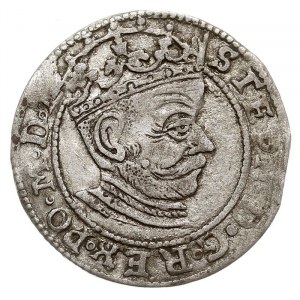 grosz 1581, Ryga, odmiana z dwiema tarczami herbowymi i...