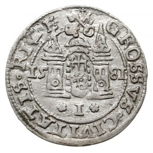 grosz 1581, Ryga, odmiana z herbem Rygi i pełną datą po...