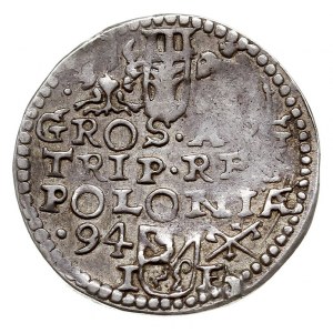 trojak 1594, Poznań, Iger P.94.10.a (R), rzadki typ pop...
