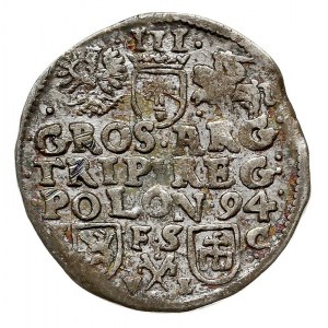 trojak 1594, Bydgoszcz, Iger B.94.1.b (R1), moneta wybi...