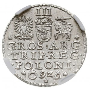 trojak 1592, Malbork, Iger M.92.1.a, moneta w pudełku N...