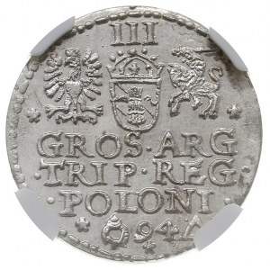 trojak 1594, Malbork, Iger M.94.1.a, moneta w pudełku N...