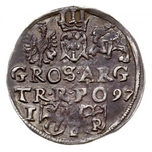 trojak 1597, Lublin, Iger L.97.24.f (R4), rzadki, patyn...