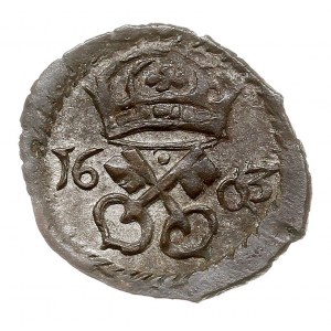 denar 1603, Poznań, odmiana z pełną datą 16 - 03, rzadk...