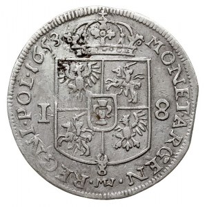 ort 1653, Wschowa, moneta wybita z końcówki blachy