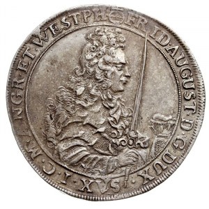 talar 1697, Drezno, Aw: Popiersie króla w prawo i napis...