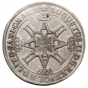 talar (Albertustaler) 1702, Lipsk, Aw: Krzyż Orderu Dan...