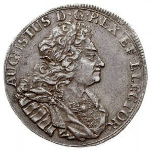 2/3 talara (gulden) 1708, Drezno, Aw: Popiersie króla, ...