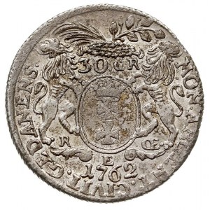 złotówka (30 groszy) 1762, Gdańsk, Kahnt 719.a, delikat...