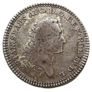 dwuzłotówka 1766, Warszawa, bardzo rzadki typ monety be...