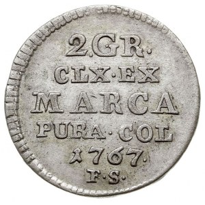 2 grosze srebrne (półzłotek) 1767, Warszawa, Plage 245,...