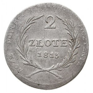 2 złote 1813, Zamość, odmiana z długimi gałązkami wieńc...