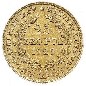 25 złotych 1829, Warszawa, złoto 4.88 g, Plage 20, Bitk...