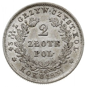 2 złote 1831, Warszawa, Plage 273, minimalnie justowane...