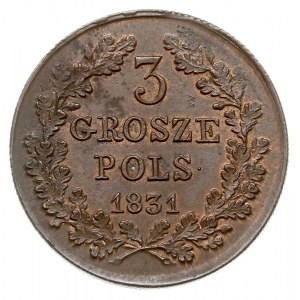 3 grosze polskie 1831, Warszawa, łapy Orła proste, Iger...