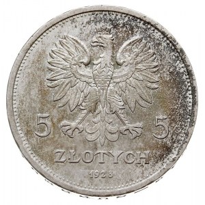 5 złotych 1928, Warszawa, Nike, srebro 18.05 g, dotychc...