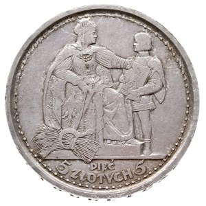 5 złotych 1925, Warszawa, Konstytucja”, 81 perełek, sre...
