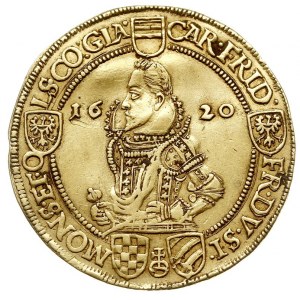 4 dukaty 1620, Oleśnica, Aw: Półpostać w prawo i napis ...
