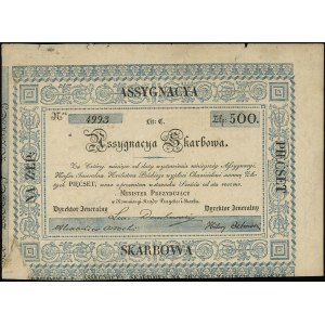asygnata skarbowa na 500 złotych 1831, numeracja 4993, ...