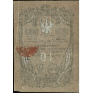 10 złotych bez daty (1853), seria D 874, na stronie odw...