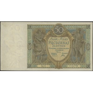 50 złotych 28.08.1925, seria B., numeracja 1124729, Luc...