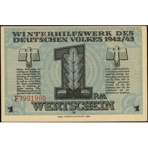 Winterhilfswerk, 1 marka 1942/1943, seria F, numeracja ...