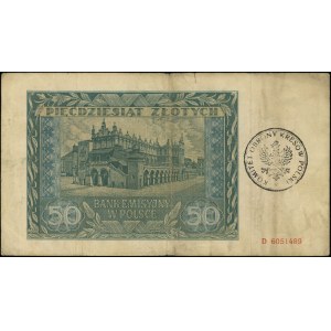 50 złotych 1.08.1941, seria D, numeracja 6051489, z pie...
