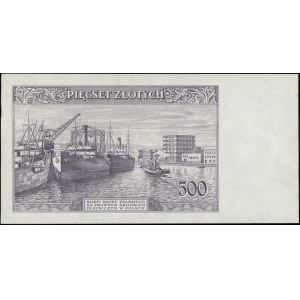 próbny druk strony odwrotnej banknotu 500 złotych 15.08...